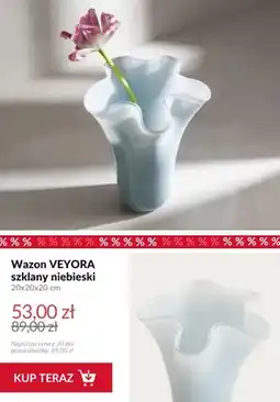 Homla Wazon szklany niebieski VEYORA 20x20x20 cm oferta