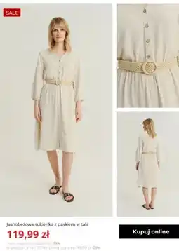 Greenpoint Sukienka jasnobeżowa z paskiem w talii Greenpoint oferta