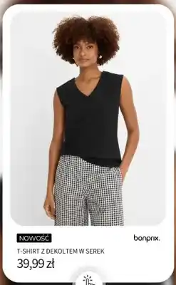 BonPrix T-shirt z dekoltem w serek Bonprix oferta
