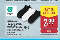 ALDI Skarpety sneaker damskie męskie UP2FASHION 3-pak oferta