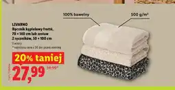 Lidl Zestaw ręczników frotte Livarno 2-pak 50x100 cm oferta