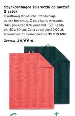 Tchibo Szybkoschnące ściereczki do naczyń 2-pak oferta