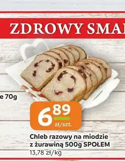 Społem Częstochowa Chleb razowy na miodzie z żurawiną Społem oferta