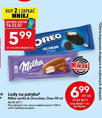 Lody na patyku Milka vanilla & chocolate