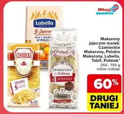 Carrefour Makarony jajeczne marek: Czanieckie Makarony, Polskie Makarony, Lubella, Tabit, Polmak oferta