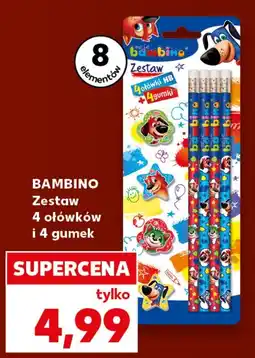Kaufland Zestaw 4 ołówków i 4 gumek oferta