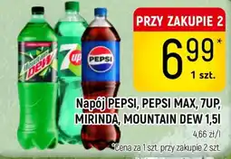 Delikatesy Piotruś Pan Napój PEPSI, PEPSI MAX, 7UP, MIRINDA, MOUNTAIN DEW oferta