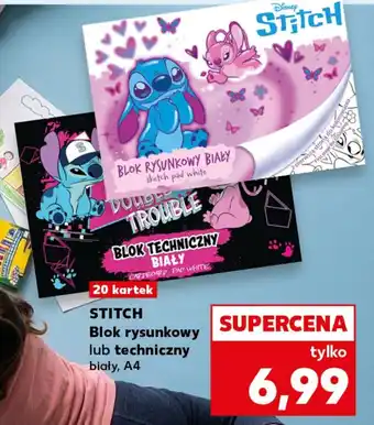 Kaufland STITCH Blok rysunkowy lub techniczny biały, A4 oferta