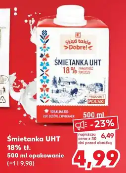 Kaufland Śmietanka uht 18% tł. oferta