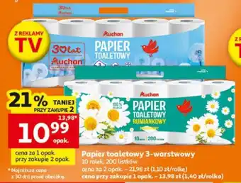 Auchan Papier toaletowy 3-warstwowy oferta