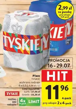 Intermarche Piwo TYSKIE wybrane rodzaje oferta