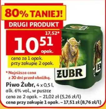 Auchan Piwo Żubr oferta