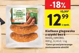 Intermarche Kiełbasa głogowska z szynki bez E MADEJ WRÓBEL oferta