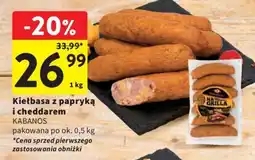Intermarche Kiełbasa z papryką i cheddarem KABANOS oferta