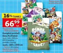 Auchan Komplet pościeli Dino Psi Patrol oferta