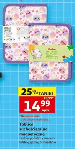 Auchan Tablica suchościeralna magnetyczna oferta
