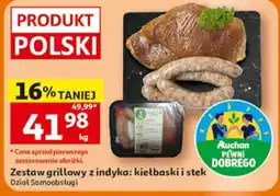 Auchan Zestaw grillowy z indyka: kiełbaski i stek oferta