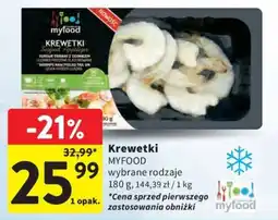 Intermarche Krewetki MYFOOD wybrane rodzaje oferta
