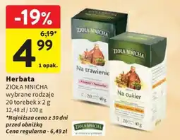 Intermarche Herbata ZIOŁA MNICHA wybrane rodzaje oferta