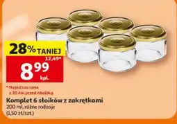 Auchan Komplet 6 słoików z zakrętkami oferta