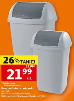 Auchan Kosz na śmieci z pokrywką oferta