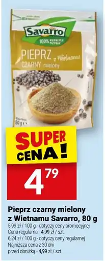 Twój Market Pieprz czarny mielony z Wietnamu Savarro oferta
