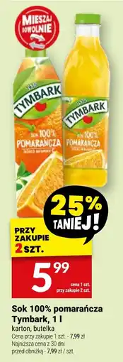 Twój Market Sok 100% pomarańcza Tymbark oferta