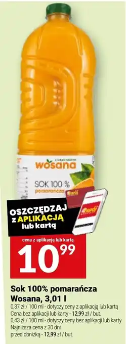 Twój Market Sok 100% pomarańcza Wosana oferta