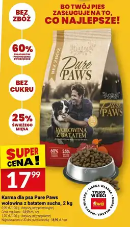 Twój Market Karma dla psa Pure Paws wołowina z batatem sucha oferta