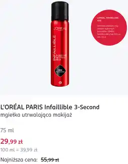 Rossmann L'ORÉAL PARIS Infaillible 3-Second mgiełka utrwalająca makijaż oferta