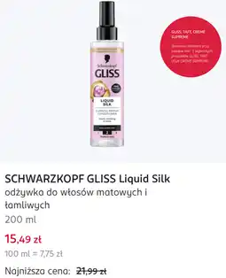 Rossmann SCHWARZKOPF GLISS Liquid Silk odżywka do włosów matowych i łamliwych oferta