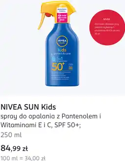 Rossmann NIVEA SUN Kids spray do opalania z Pantenolem i Witaminami E i C, SPF 50+ 250 ml oferta