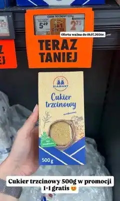 Biedronka Cukier trzcinowy nierafinowany Diamant Dry Demerara oferta