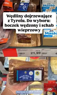 ALDI Wędlina dojrzewająca schab wieprzowy Cucina Tiroler Speck oferta