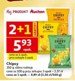 Auchan Chipsy o smaku zielonej cebulki Auchan oferta