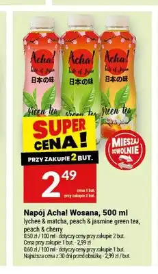 Twój Market Napój Acha! Wosana Peach & Cherry oferta
