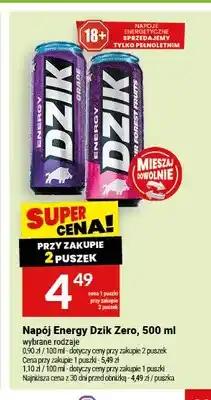 Twój Market Napój energetyczny Dzik Zero Grape oferta