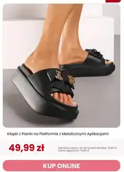 Renee Klapki z pianki na platformie z metalicznymi aplikacjami Renee oferta