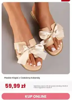 Renee Klapki płaskie z ozdobną kokardą Renee oferta