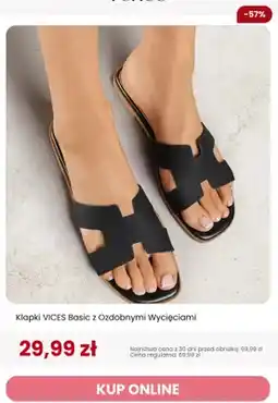 Renee Klapki VICES Basic z Ozdobnymi Wycięciami oferta
