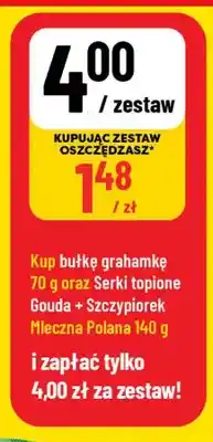 Polomarket Zestaw bułka grahamka + serki topione Gouda + Szczypiorek Mleczna Polana oferta