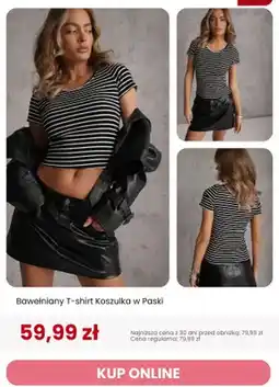 Renee T-shirt bawełniany Renee Koszulka w paski oferta