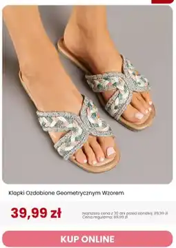 Renee Klapki damskie Renee Ozdobione Geometrycznym Wzorem oferta