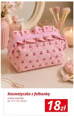 KiK Kosmetyczka z falbanką wiśnie 17x13x10 cm oferta