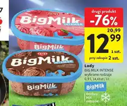 Intermarche Lody Big Milk Intense o smaku czekoladowym oferta