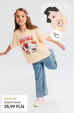 Sinsay Koszulki dziecięce Hello Kitty 3-pak oferta