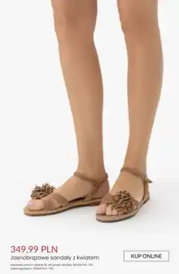 Ryłko Sandały jasnobrązowe z kwiatem oferta