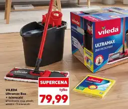 Kaufland Zestaw mop płaski wiadro i 3 ściereczki Vileda Ultramax Box oferta