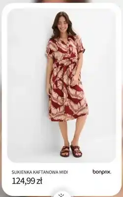 BonPrix Sukienka kaftanowa midi Bonprix oferta