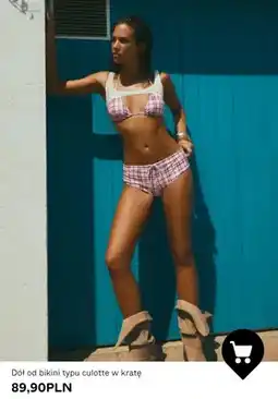 Bershka Dół od bikini typu culotte w kratę oferta